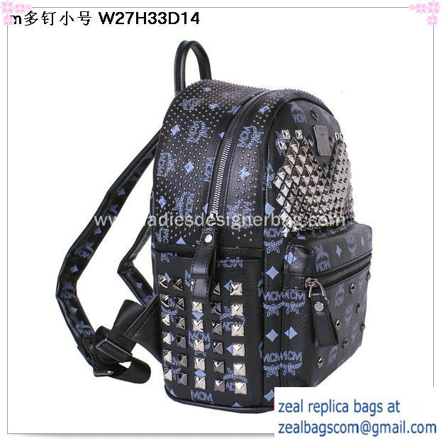 High Quality Replica MCM Small Stark Front Studs Backpack MC4237S Black